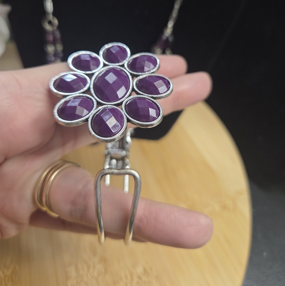 🌟BOGO Free🌟Elegant Purple & Silver Jewelry Set - Picture 6 of 7